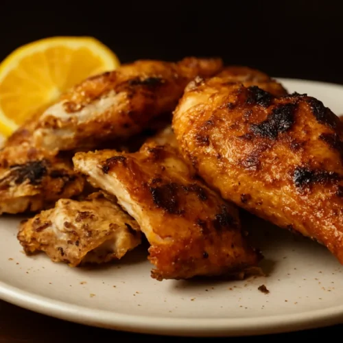 ½ Frango no churrasco Com Guarnição