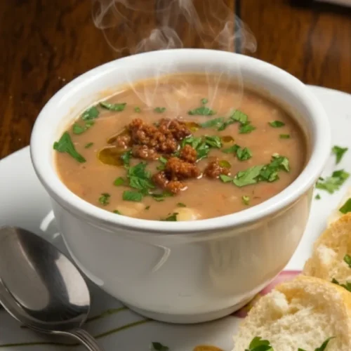Sopa de Feijão, Pão e Refrigerante