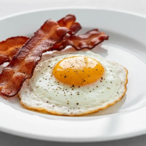 Ovos estrelados com bacon