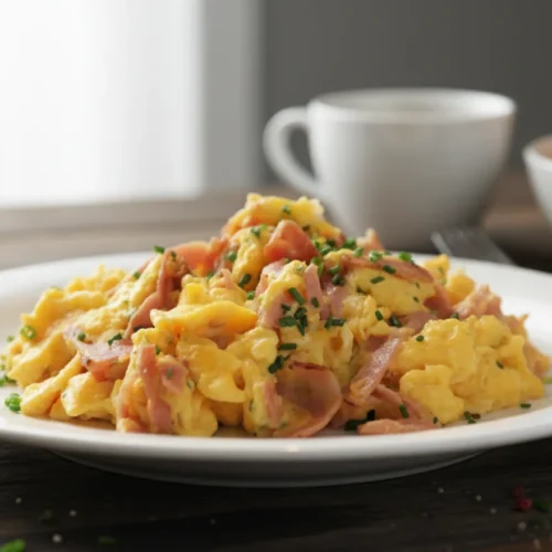 Ovos mexidos com fiambre